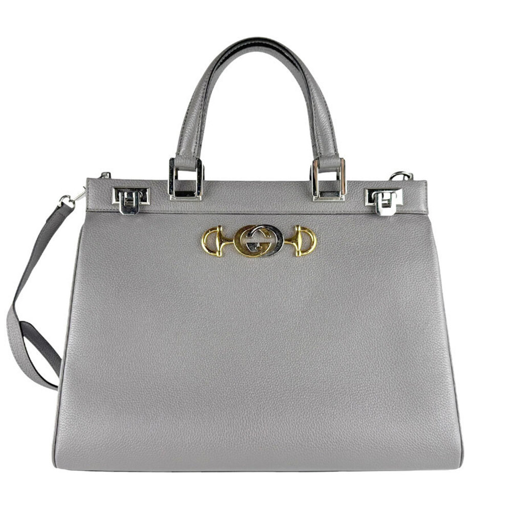 GUCCI Gray Leather Shoulder Bag - Picture 1 of 14